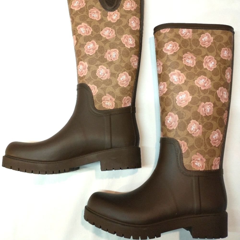 Coach rain boots women's 10